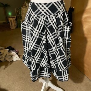 Paper Doll Black and White Checkered A-Line Skirt